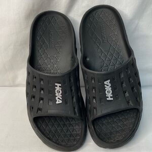 HOKA RECOVERY SLIDES One ORA Black Shoes / Sandals Womens 11/Mens 9